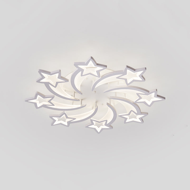 Metal Star Flush Mount Ceiling Light Modern-Style LED White Close to Ceiling Lamp