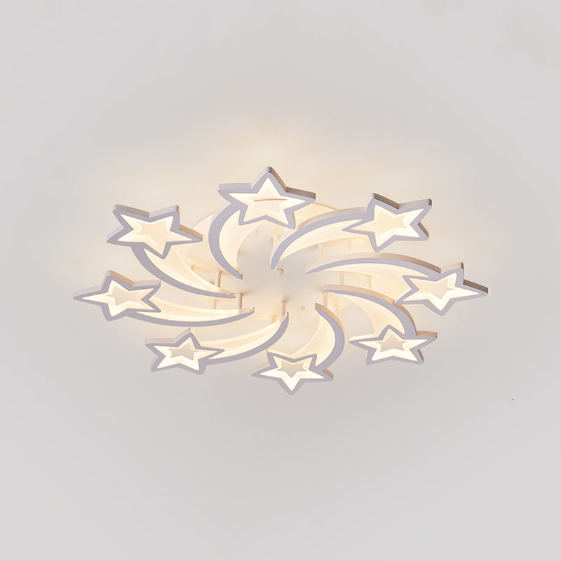 Metal Star Flush Mount Ceiling Light Modern-Style LED White Close to Ceiling Lamp