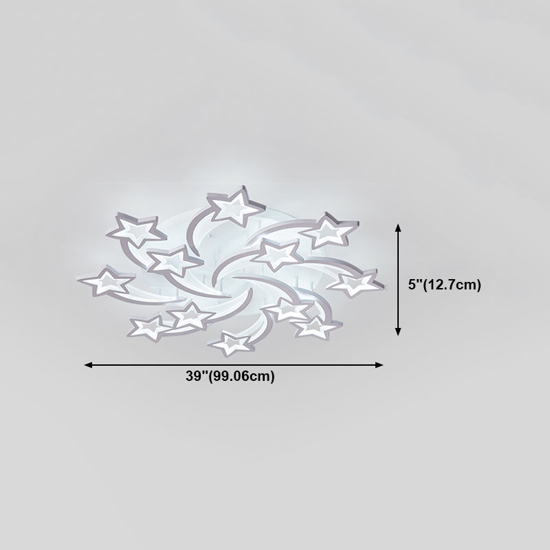 Metal Stern Flush Mount Deckenleuchte moderne LED-LED mit Weiß in der Nähe der Deckenlampe
