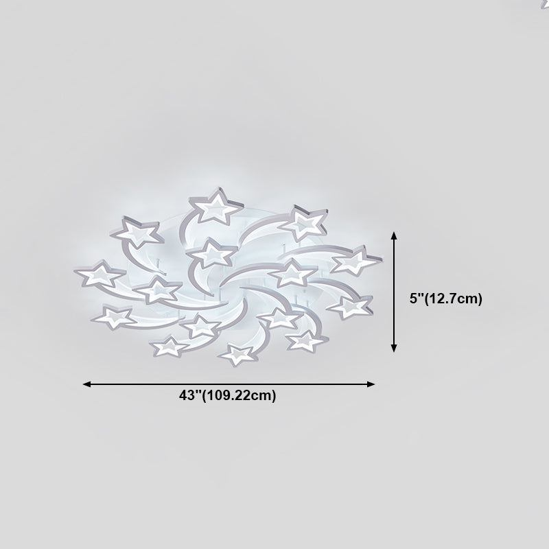 Metal Stern Flush Mount Deckenleuchte moderne LED-LED mit Weiß in der Nähe der Deckenlampe