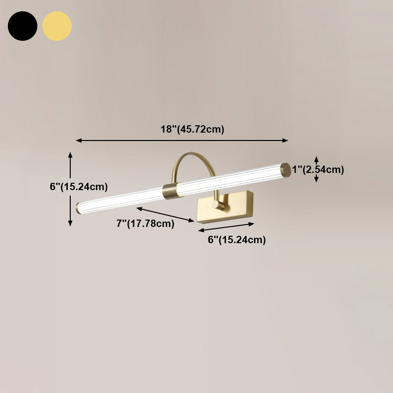 Accesorio de lámpara de espejo de cilindro Minimalista Metal LED Baño de pared de pared de pared