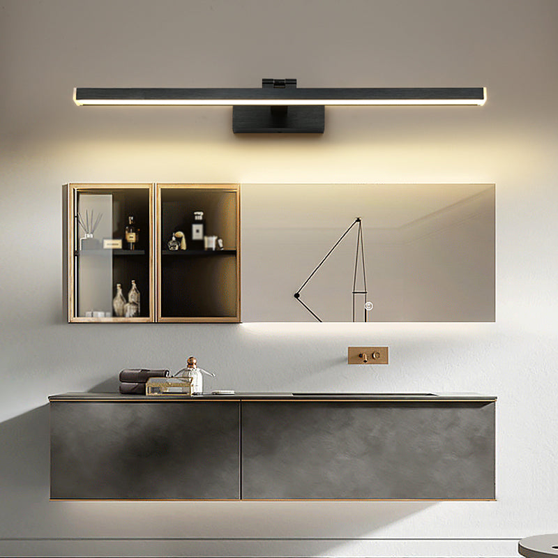 Lámpara de espejo de baño lineal lámpara de metal led de metal lámpara de pared simple en negro