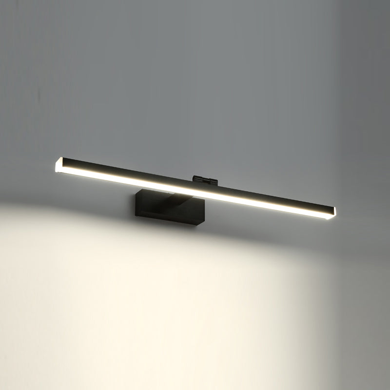 Lámpara de espejo de baño lineal lámpara de metal led de metal lámpara de pared simple en negro