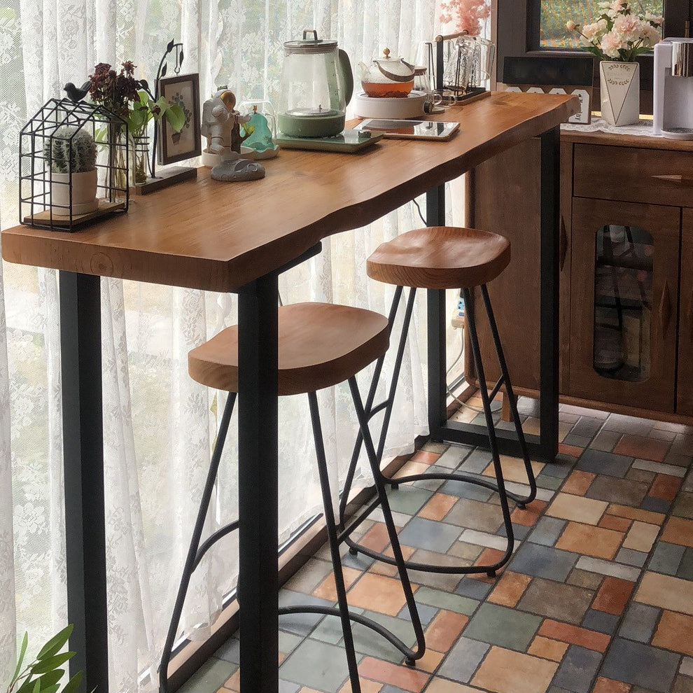 Brown Modern Style in Solid Wood and Iron Coffee Shop Lounge Bar Table