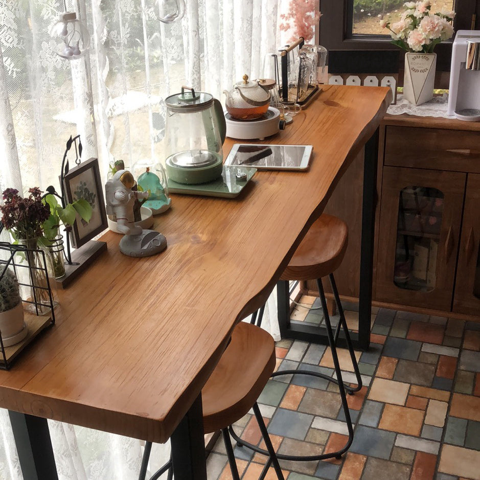 Brown Modern Style in Solid Wood and Iron Coffee Shop Lounge Bar Table