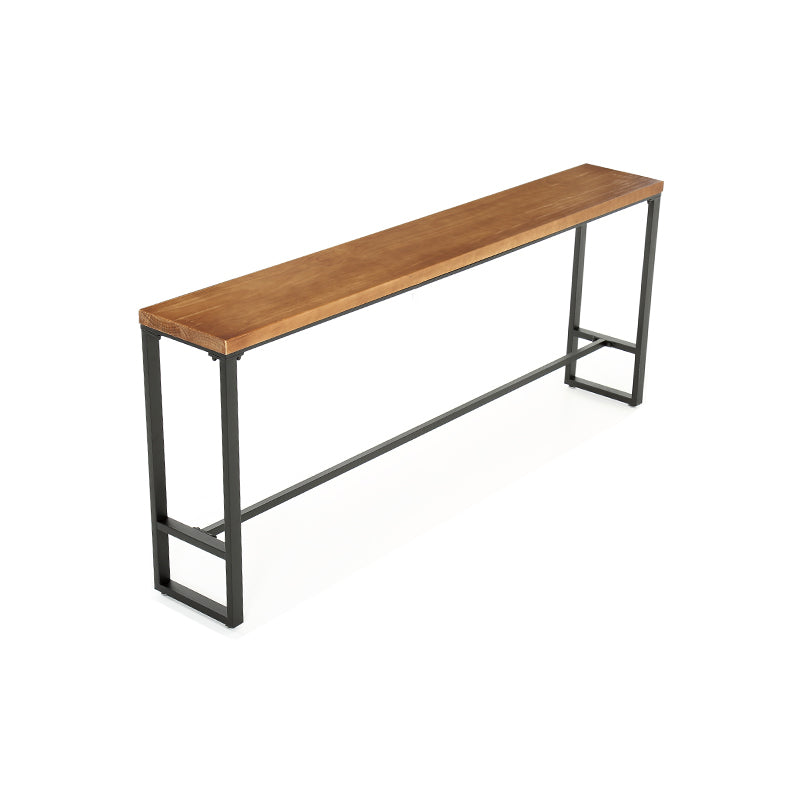 Brown Modern Style Rectangle Bar Table in Metal and Wood Table Cafe Bar Table