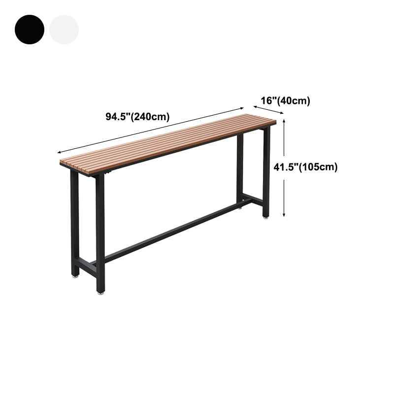 Brown Modern Style Bar Table in Solid Wood and Metal Bar Table for Outdoor