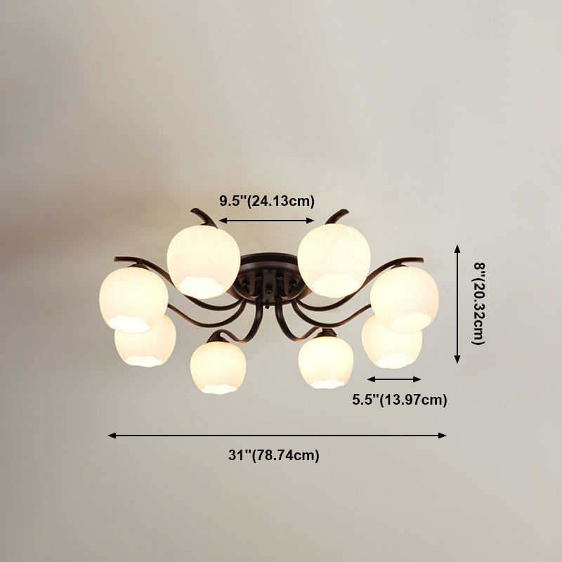 Decorative Flush Light Fixture Glass Flush Mount Lights for Living Room