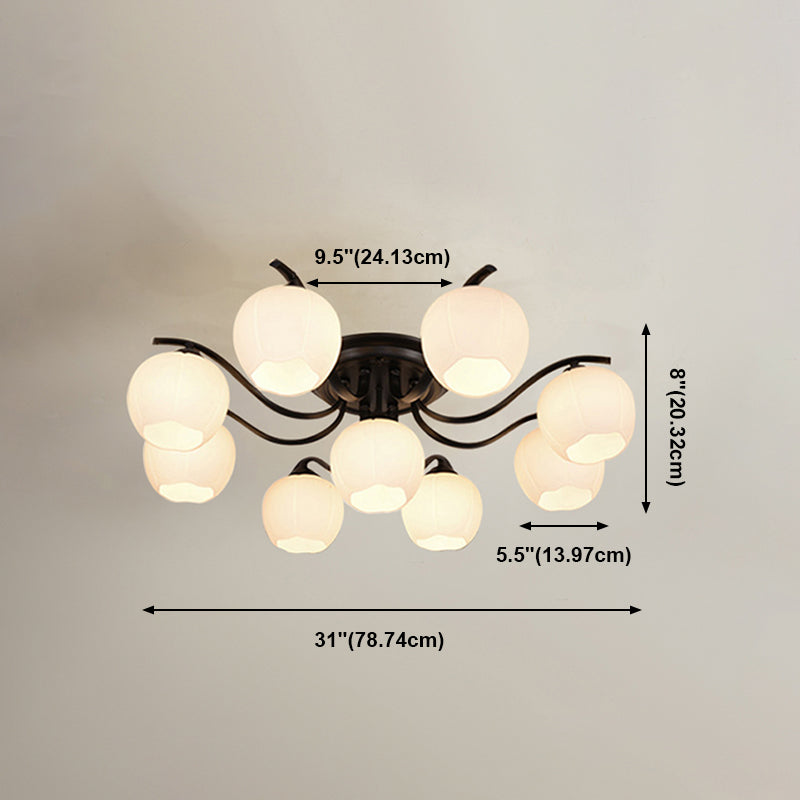 Decorative Flush Light Fixture Glass Flush Mount Lights for Living Room