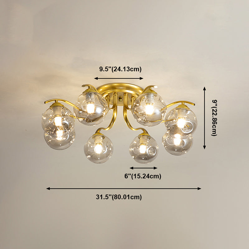 Decorative Flush Light Fixture Glass Flush Mount Lights for Living Room