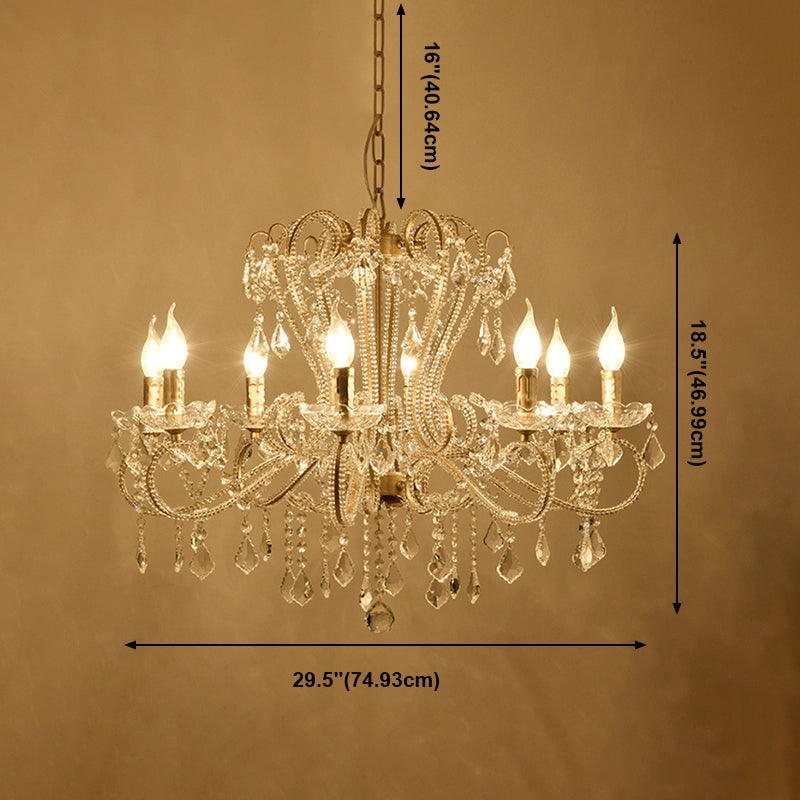 Luces de techo colgantes tradicionales lámpara de colgante de velas de cristal dorado