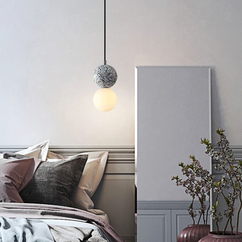 Moderne mini hangende hanglamp cement 1-licht druppel hanger voor eetkamer