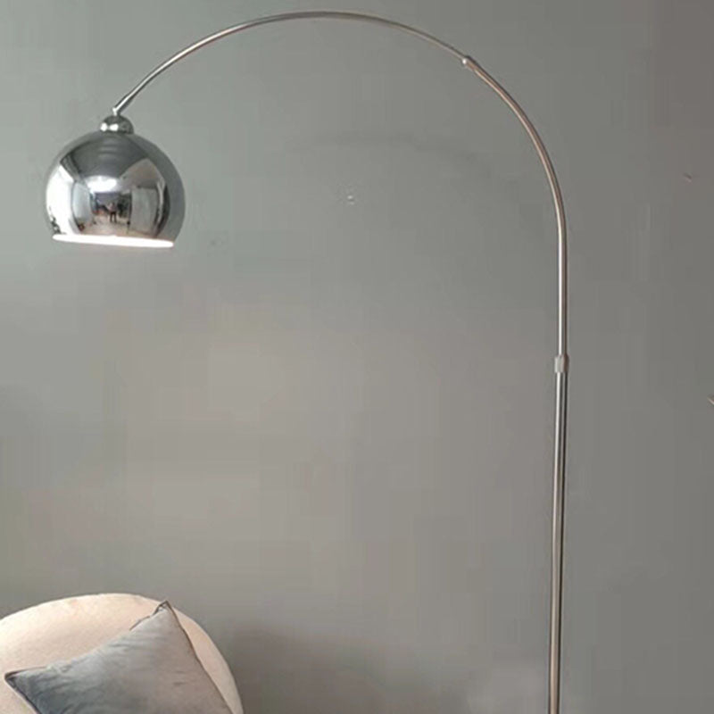 Lampada da pavimento a forma rotonda in metallo stile moderno 1 Fun a pavimento leggero