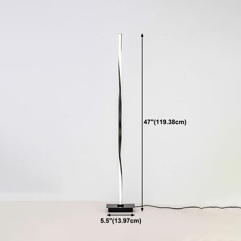 Metal Linear Floor Lamps Modern Style 1 Light Standard Lamps for Living Room