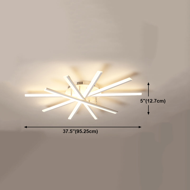 Metal Spiral Ceiling Mounted Light Fixture Simple Style LED Ceiling Lighting in White