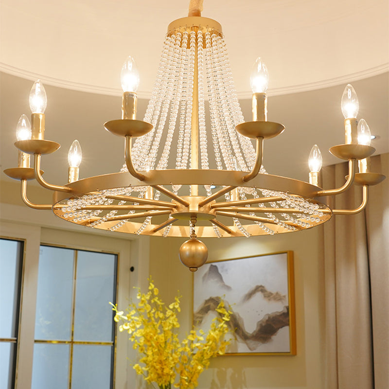 Candelabra Crystal Lampadier Lighting Funzione campagna soggiorno Luce ciondolo a ciondolo