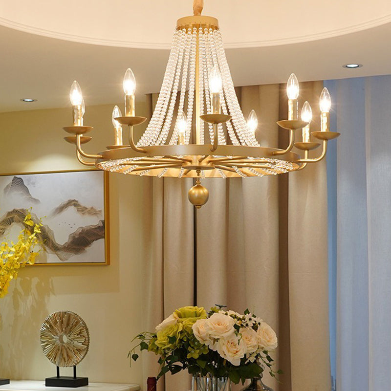 Candelabra Crystal Lampadier Lighting Funzione campagna soggiorno Luce ciondolo a ciondolo