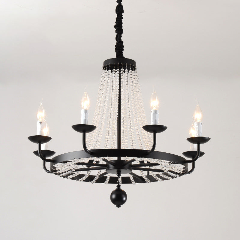 Candelabra Crystal Chandelier Lighting Fixture Countryside Living Room Pendant Light