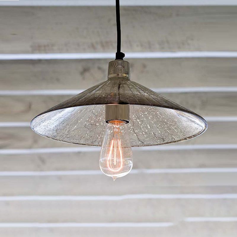 1-Light Pendant Style industriel Géométrique Silver Mercury Glass Hanging Light for Cafe