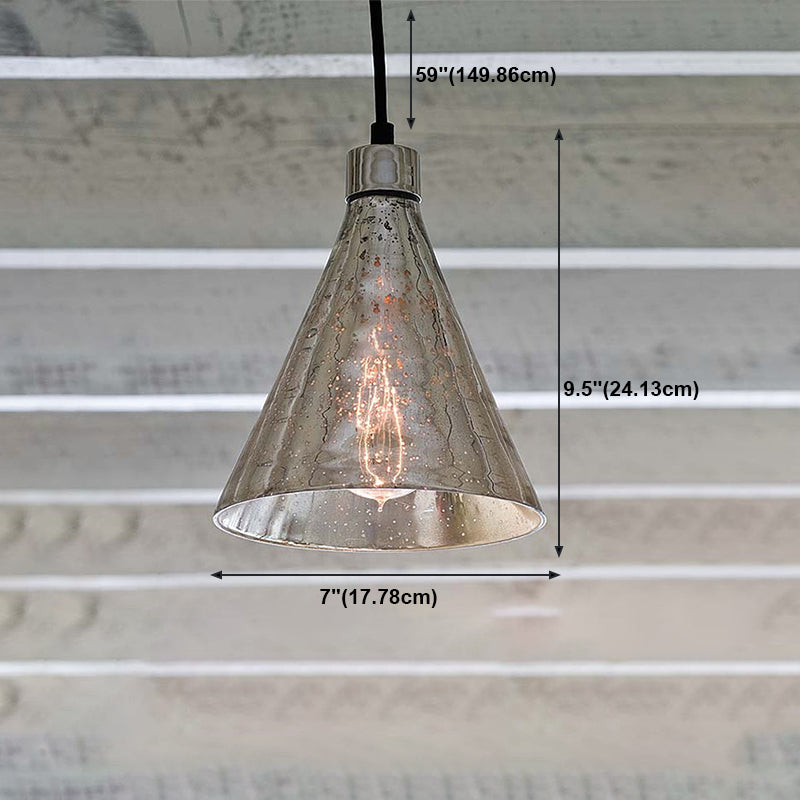 1-Licht-Anhänger Industrial Style Geometrisches Silber Quecksilberglas hängende Licht für Cafe