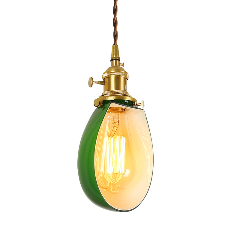 LAMPLE SMAL PENDANT LAMPE VINGE VINTAGE VERRE GREEN 1 LAMPE DE PLACE AVEC ROTARY STOW