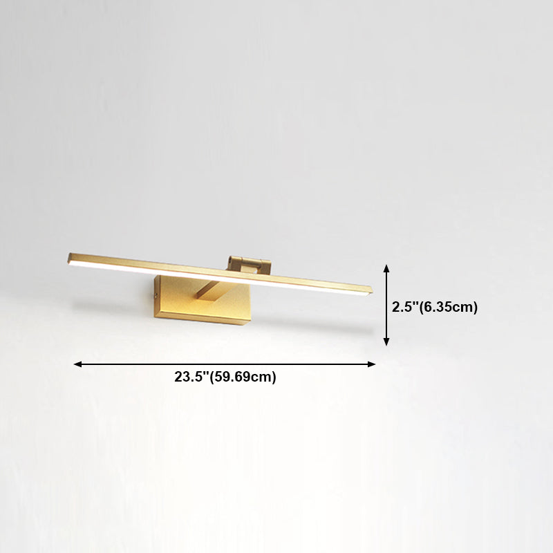 Iluminación frontal de espejo moderno simplicidad acrílico led dorado pared montada de pared