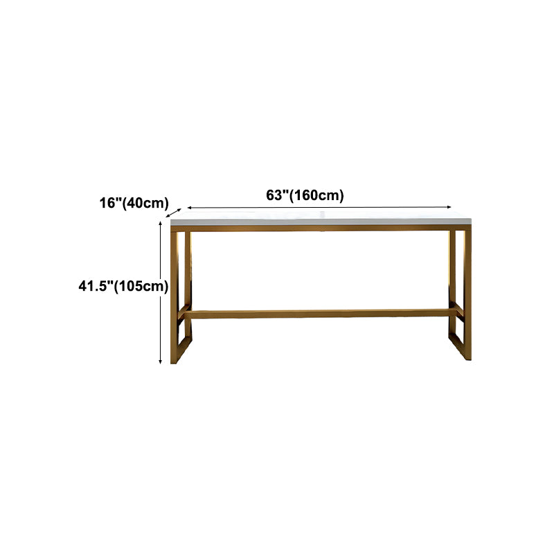 White Glam Style Bar Table in Metal and Wood Bar Indoor Bar Counter