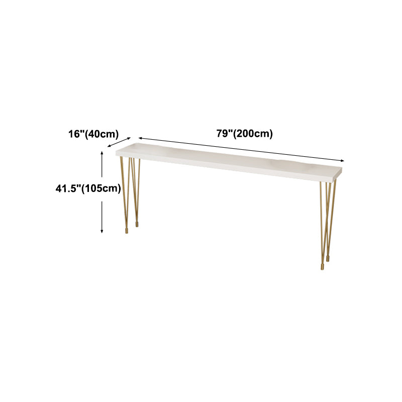 White Glam Style Bar Table in Iron and Wood Bar Indoor Bar Counter