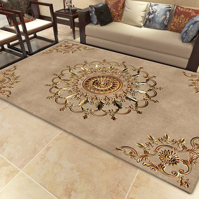 Light Pink Flower Carpet Polyester Simple Carpet Washable Carpet for Living Room