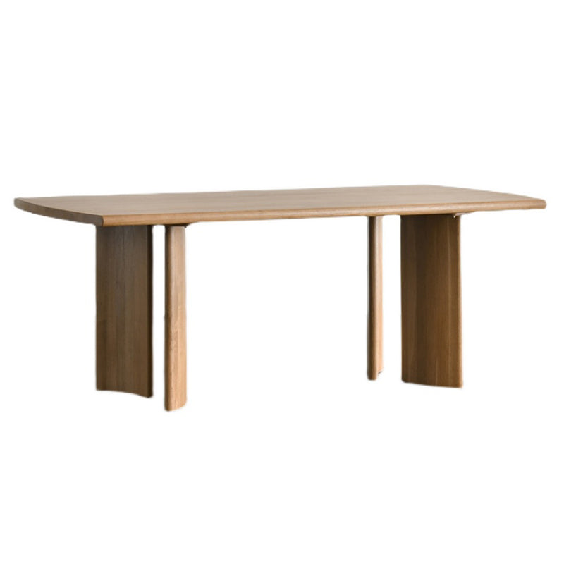 Rectangle Casual Dining Table Pinewood Solid Wood Fixed Table for Home Use