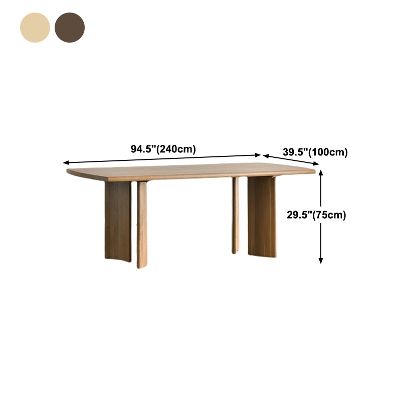 Rectangle Casual Dining Table Pinewood Solid Wood Fixed Table for Home Use