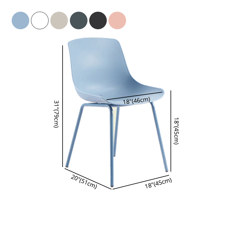 Conception contemporain plastique de salle à manger de salle à manger sans bras sans dos solide chaise arrière pour la maison