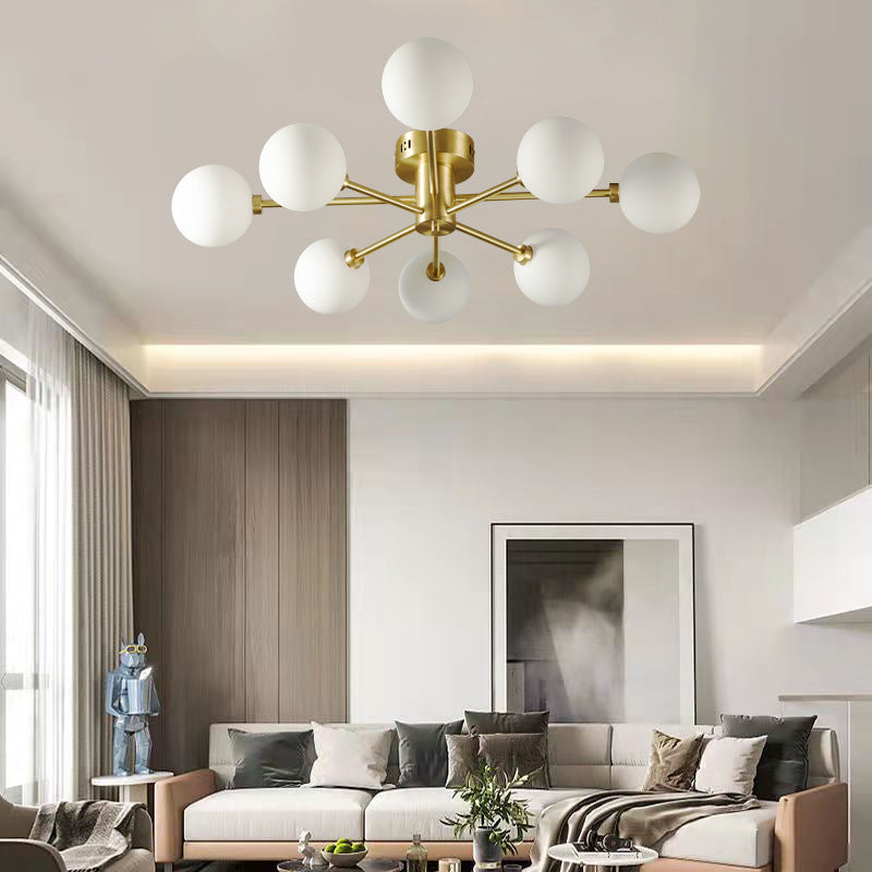 Sphere Glass Semi Flush Ceiling Light Nordic Style Semi Flush Mount Lighting