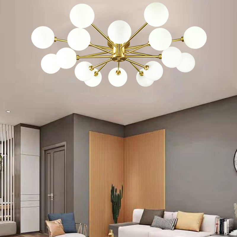 Sphere Glass Semi Flush Light Nordic Style Semi Flush Mounting Lighting