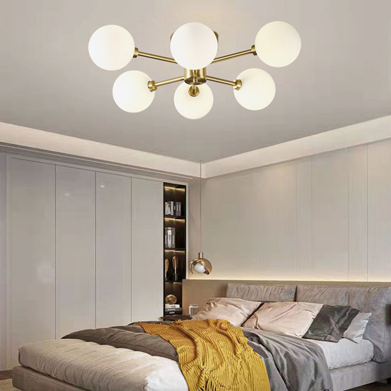 Sphere Glass Semi Flush Ceiling Light Nordic Style Semi Flush Mount Lighting