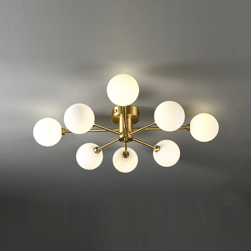 Sphere Glass Semi Flush Light Nordic Style Semi Flush Mounting Lighting