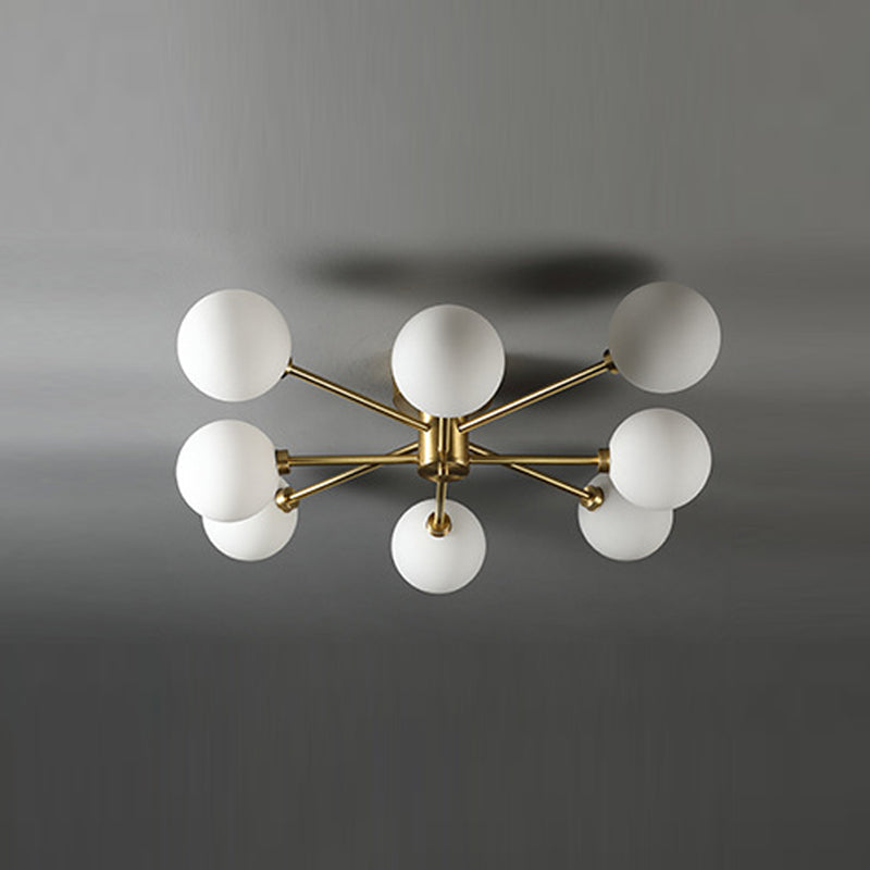 Sphere Glass Semi Flush Ceiling Light Nordic Style Semi Flush Mount Lighting