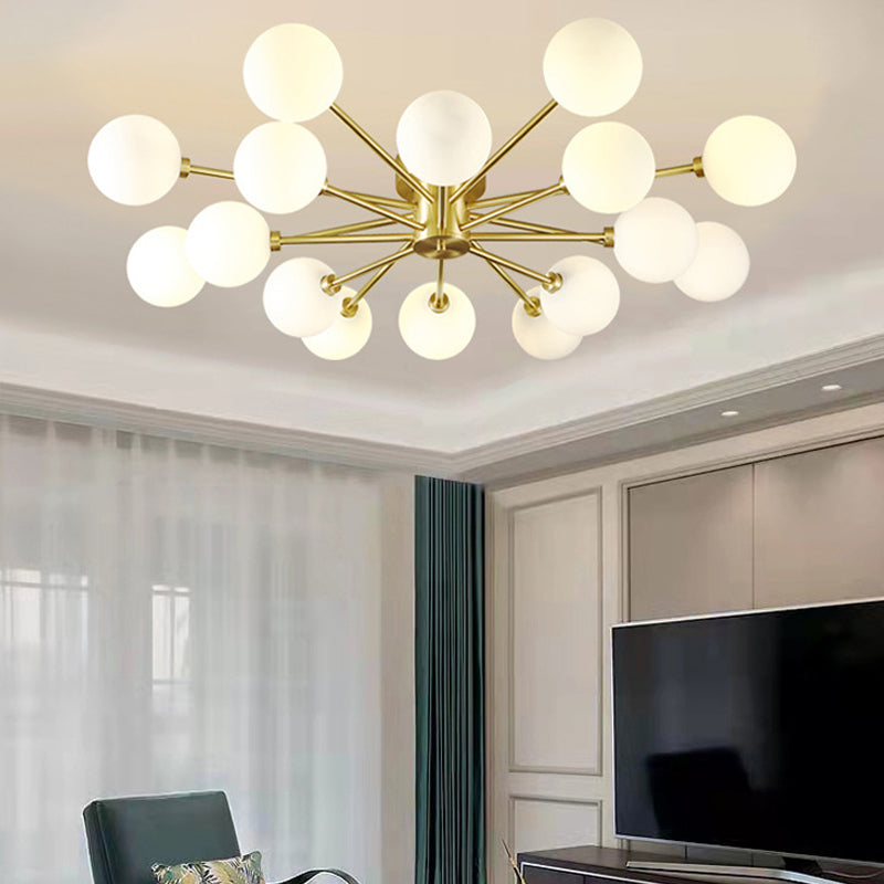 Sphere Glass Semi Flush Light Nordic Style Semi Flush Mounting Lighting