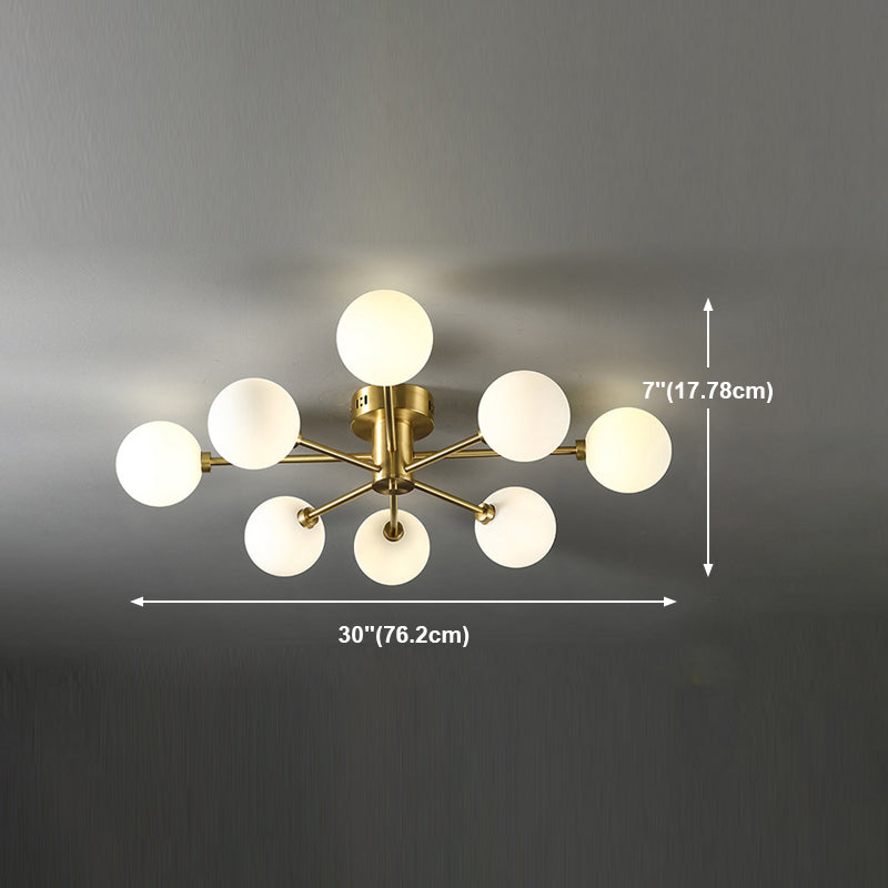 Kugel Glas halb Flush Deckenleuchte nordischer Stil halb Flush -Halterung Beleuchtung