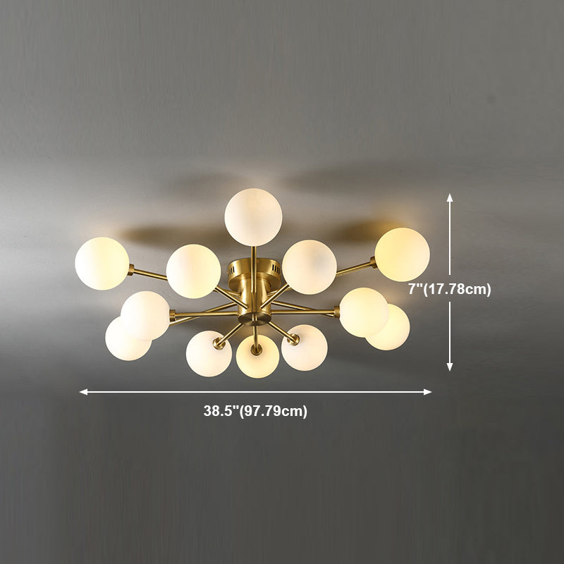 Sphere Glass Semi Flush Plafond Light