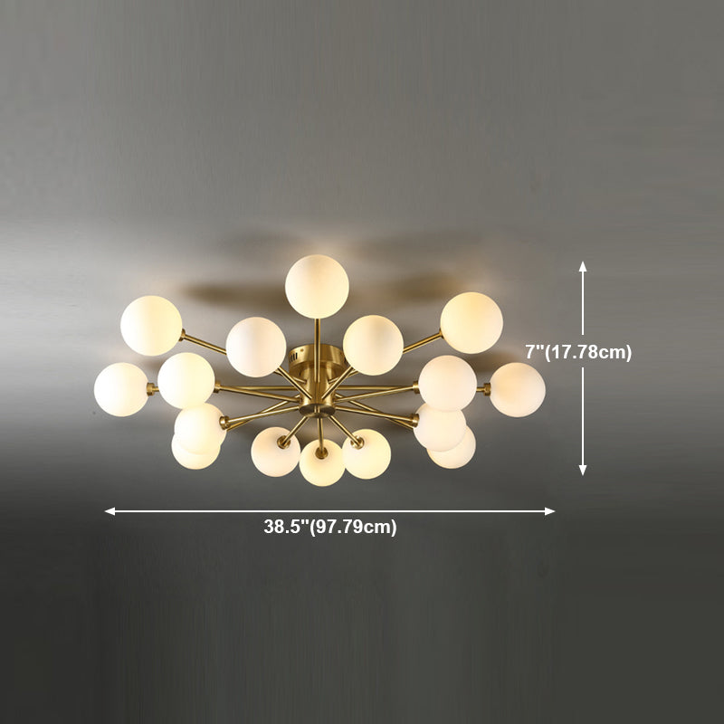 Sphere Glass Semi Flush Plafond Light