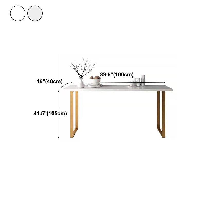 White Glam Style Bar Table in Metal and Faux Marble Bar Table Milk Tea Shop Bar Table