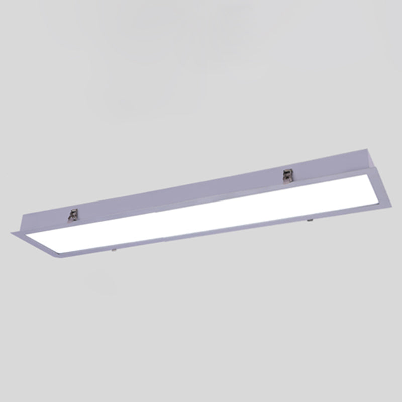 Rectangle Shape LED Ceiling Lamp Modern Aluminium 1 Light Flush Mount for Aisle