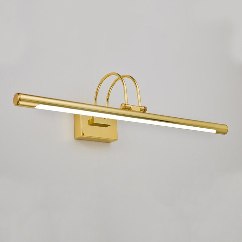 Metal Linear Shape Wall Sconce Modern Style Single Light Mirror Wall Mounted Light