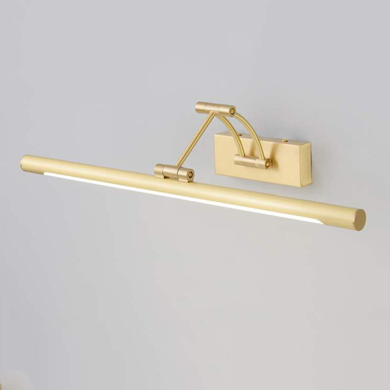 Forma lineal de metal mate de pared estilo moderno 1 luz de montaje en pared de espejo de luz