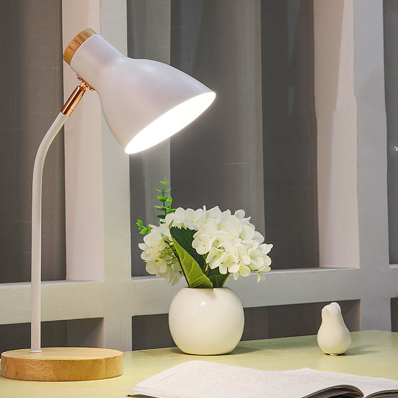 Modern Style Round Night Table Lamp Metal 1-Light Table Light