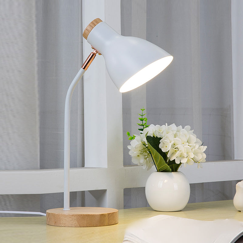 Modern Style Round Night Table Lamp Metal 1-Light Table Light