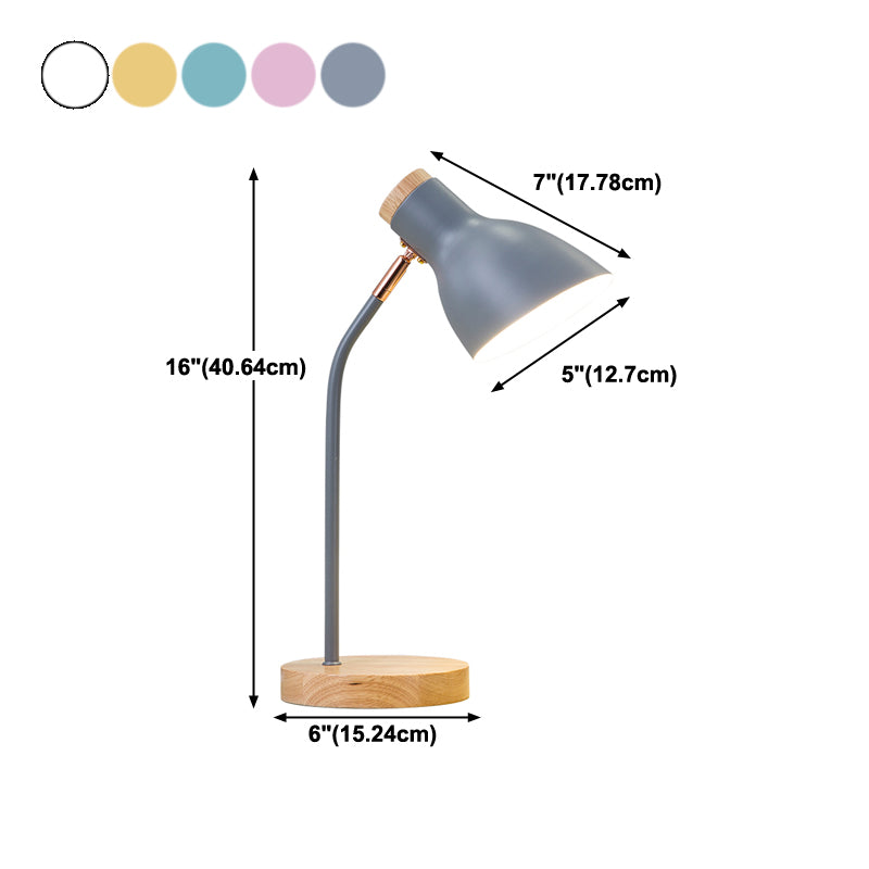 Moderner Stil Runde Nachttischlampe Metall 1-Licht-Tischlicht