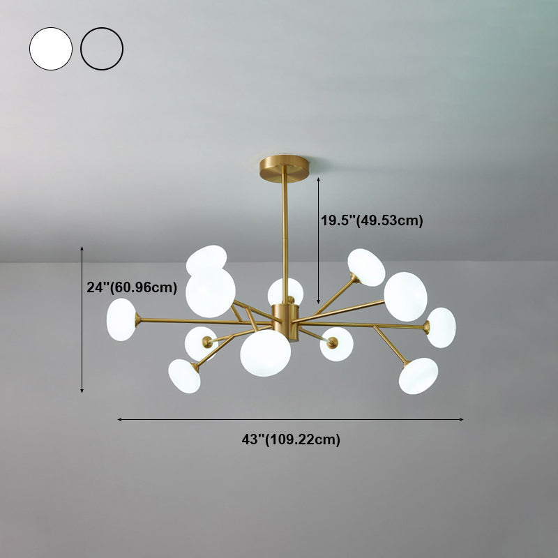 Lustre suspendu contemporain cuivre étoile plafond plafond luminaire