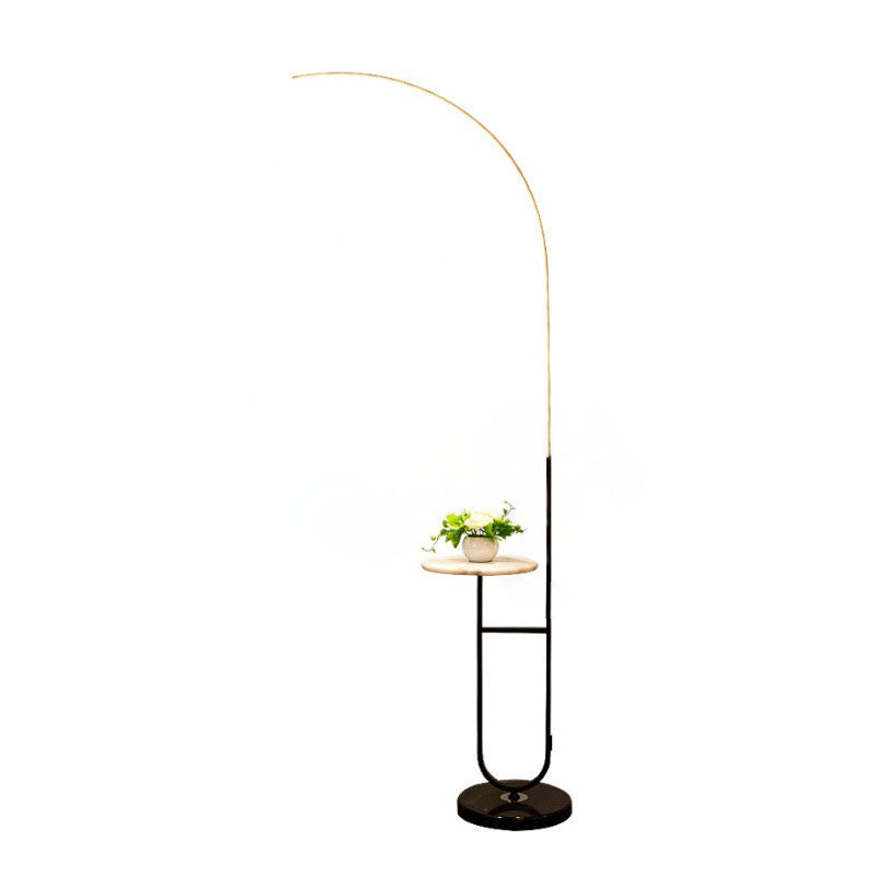 Metal Linear Floor Lamps Modern Style 1 Light Standard Lamps in Black